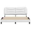 Vidaxl Estructura De Cama Cabecero Cuero Sintético Blanco 160x200 Cm