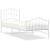 Vidaxl Estructura Cama Metal Con Cabecero Y Pie Cama Blanca 80x200 Cm