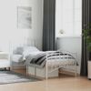 Vidaxl Estructura Cama Metal Con Cabecero Y Pie Cama Blanca 80x200 Cm