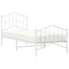 Vidaxl Estructura Cama Metal Con Cabecero Y Pie Cama Blanca 80x200 Cm