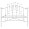 Vidaxl Estructura Cama Metal Con Cabecero Y Pie Cama Blanca 80x200 Cm