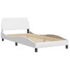 Vidaxl Estructura De Cama Cabecero Cuero Sintético Blanco 100x200 Cm