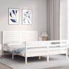 Vidaxl Estructura De Cama Matrimonio Con Cabecero Madera Maciza Blanco