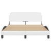 Vidaxl Estructura De Cama Cabecero Cuero Sintético Blanco 140x190 Cm