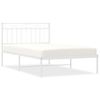 Vidaxl Estructura De Cama De Metal Con Cabecero Blanco 107x203 Cm