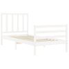 Vidaxl Estructura De Cama Individual Con Cabecero Madera Maciza Blanco