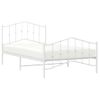 Vidaxl Estructura Cama Metal Con Cabecero Y Pie Cama Blanca 100x200 Cm