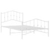 Vidaxl Estructura Cama Metal Con Cabecero Y Pie Cama Blanca 100x200 Cm