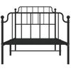 Vidaxl Estructura De Cama Con Cabecero Y Estribo Metal Negro 90x200 Cm