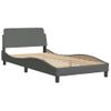 Vidaxl Estructura De Cama Con Cabecero De Tela Gris Oscuro 100x200 Cm