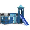 Vidaxl Cama Alta Para Niños Con Torre Madera Pino Azul 90x190 Cm