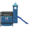 Vidaxl Cama Alta Para Niños Con Torre Madera Pino Azul 90x190 Cm