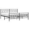 Vidaxl Estructura De Cama Cabecero Y Estribo Metal Negro 200x200 Cm