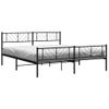 Vidaxl Estructura De Cama Cabecero Y Estribo Metal Negro 183x213 Cm