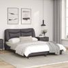 Vidaxl Estructura De Cama Con Cabecero Cuero Sintético Gris 140x190 Cm