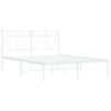 Vidaxl Estructura De Cama Con Cabecero Metal Blanca 140x200 Cm