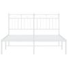 Vidaxl Estructura De Cama Con Cabecero Metal Blanca 140x200 Cm