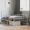 Vidaxl Estructura Cama Metal Con Cabecero Y Pie Cama Blanca 100x200 Cm