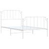 Vidaxl Estructura Cama Metal Con Cabecero Y Pie Cama Blanca 100x200 Cm