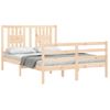 Vidaxl Estructura De Cama Con Cabecero Madera Maciza 140x190 Cm Marrón