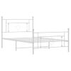 Vidaxl Estructura Cama Metal Con Cabecero Y Pie Cama Blanca 107x203 Cm