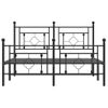 Vidaxl Estructura De Cama Cabecero Y Estribo Metal Negro 140x200 Cm