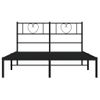 Vidaxl Estructura De Cama Con Cabecero Metal Negro 135x190 Cm