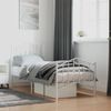 Vidaxl Estructura Cama Metal Con Cabecero Y Pie Cama Blanca 75x190 Cm