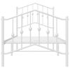 Vidaxl Estructura Cama Metal Con Cabecero Y Pie Cama Blanca 75x190 Cm