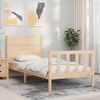 Vidaxl Estructura De Cama Con Cabecero Madera Maciza 100x200 Cm Marrón