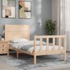 Vidaxl Estructura De Cama Con Cabecero Madera Maciza 100x200 Cm Marrón