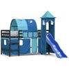 Vidaxl Cama Alta Para Niños Con Torre Madera Pino Azul 90x190 Cm