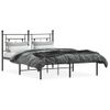 Vidaxl Estructura De Cama Con Cabecero Metal Negro 135x190 Cm