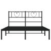 Vidaxl Estructura De Cama Con Cabecero Metal Negro 140x190 Cm