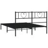 Vidaxl Estructura De Cama Con Cabecero Metal Negro 140x190 Cm