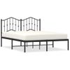 Vidaxl Estructura De Cama Con Cabecero Metal Negro 135x190 Cm