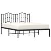 Vidaxl Estructura De Cama Con Cabecero Metal Negro 135x190 Cm