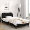 Vidaxl Estructura Cama Con Led Cuero Sintético Negro Y Blanco 90x190cm