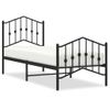 Vidaxl Estructura De Cama Con Cabecero Y Estribo Metal Negro 75x190 Cm