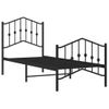 Vidaxl Estructura De Cama Con Cabecero Y Estribo Metal Negro 75x190 Cm