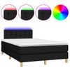 Vidaxl Cama Box Spring Con Colchón Y Luces Led Tela Negro 120x190 Cm