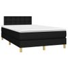 Vidaxl Cama Box Spring Con Colchón Y Luces Led Tela Negro 120x190 Cm