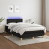 Vidaxl Cama Box Spring Con Colchón Y Luces Led Tela Negro 120x190 Cm