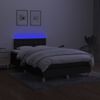 Vidaxl Cama Box Spring Con Colchón Y Luces Led Tela Negro 120x190 Cm