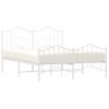 Vidaxl Estructura Cama Metal Cabecero Y Estribo Blanco 140x190 Cm