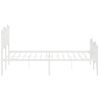 Vidaxl Estructura Cama Metal Cabecero Y Estribo Blanco 140x190 Cm