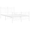 Vidaxl Estructura Cama Metal Con Cabecero Y Estribo Blanco 120x200 Cm