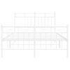 Vidaxl Estructura Cama Metal Con Cabecero Y Estribo Blanco 120x200 Cm