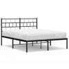 Vidaxl Estructura De Cama Con Cabecero Metal Negro 135x190 Cm