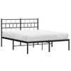 Vidaxl Estructura De Cama Con Cabecero Metal Negro 135x190 Cm